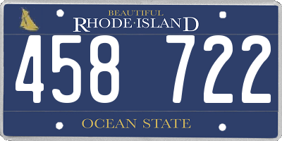 RI license plate 458722