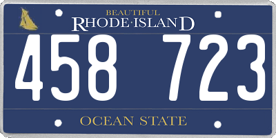 RI license plate 458723