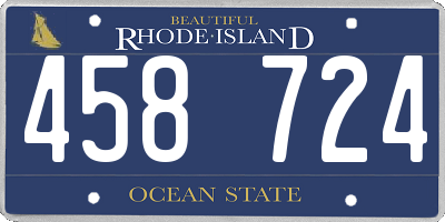 RI license plate 458724