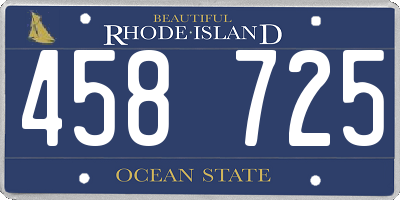 RI license plate 458725