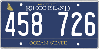 RI license plate 458726
