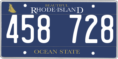 RI license plate 458728