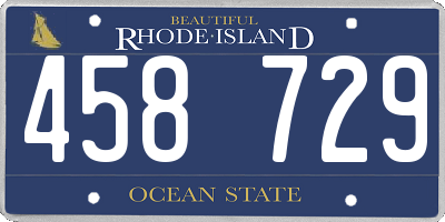 RI license plate 458729