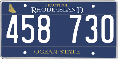 RI license plate 458730