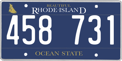 RI license plate 458731