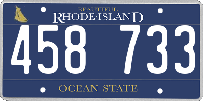 RI license plate 458733