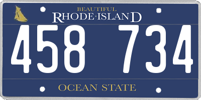 RI license plate 458734