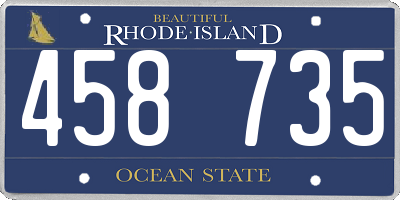 RI license plate 458735