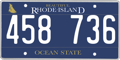 RI license plate 458736