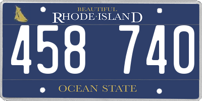 RI license plate 458740