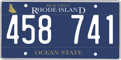 RI license plate 458741