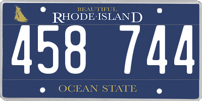 RI license plate 458744