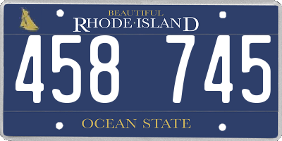 RI license plate 458745