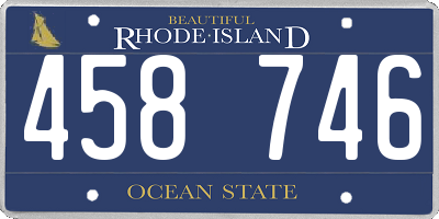 RI license plate 458746