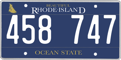 RI license plate 458747