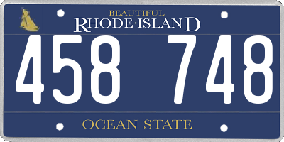 RI license plate 458748