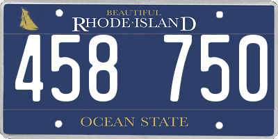 RI license plate 458750