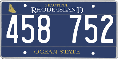RI license plate 458752
