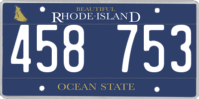 RI license plate 458753