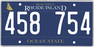 RI license plate 458754