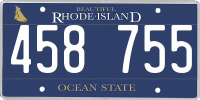 RI license plate 458755