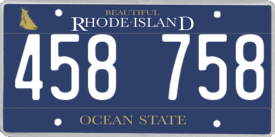 RI license plate 458758