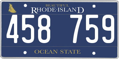 RI license plate 458759