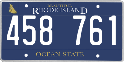 RI license plate 458761