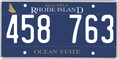 RI license plate 458763