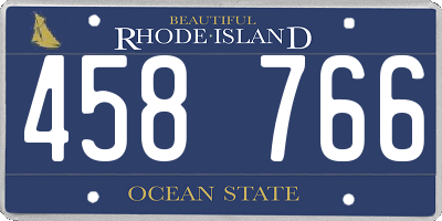 RI license plate 458766