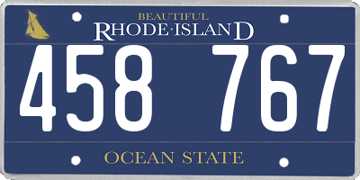 RI license plate 458767