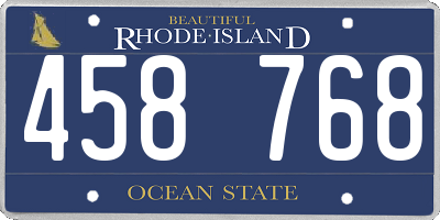 RI license plate 458768