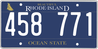 RI license plate 458771