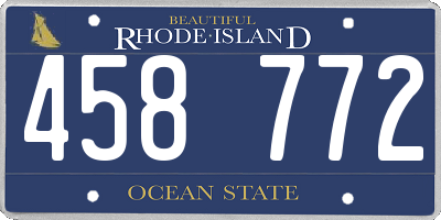 RI license plate 458772