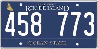 RI license plate 458773