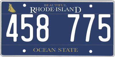 RI license plate 458775