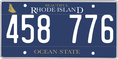 RI license plate 458776