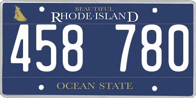 RI license plate 458780