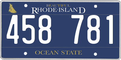 RI license plate 458781