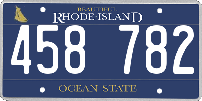 RI license plate 458782