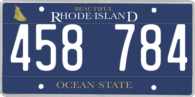 RI license plate 458784