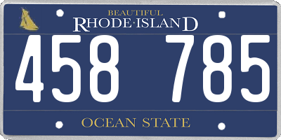 RI license plate 458785
