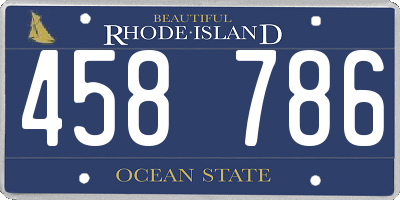 RI license plate 458786