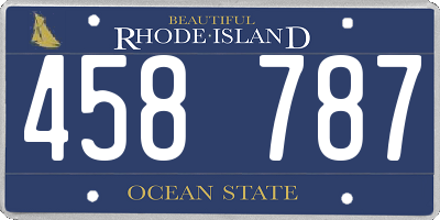 RI license plate 458787