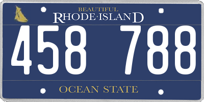 RI license plate 458788