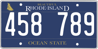 RI license plate 458789