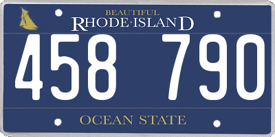 RI license plate 458790