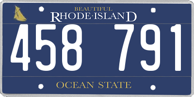 RI license plate 458791