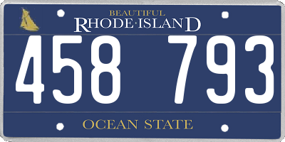 RI license plate 458793