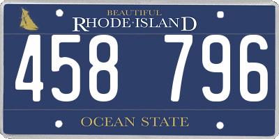 RI license plate 458796